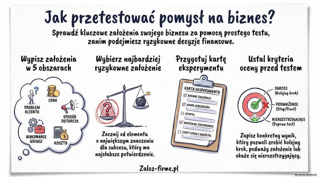 jak sprawdzić pomysł na biznes - prosty test - infografika